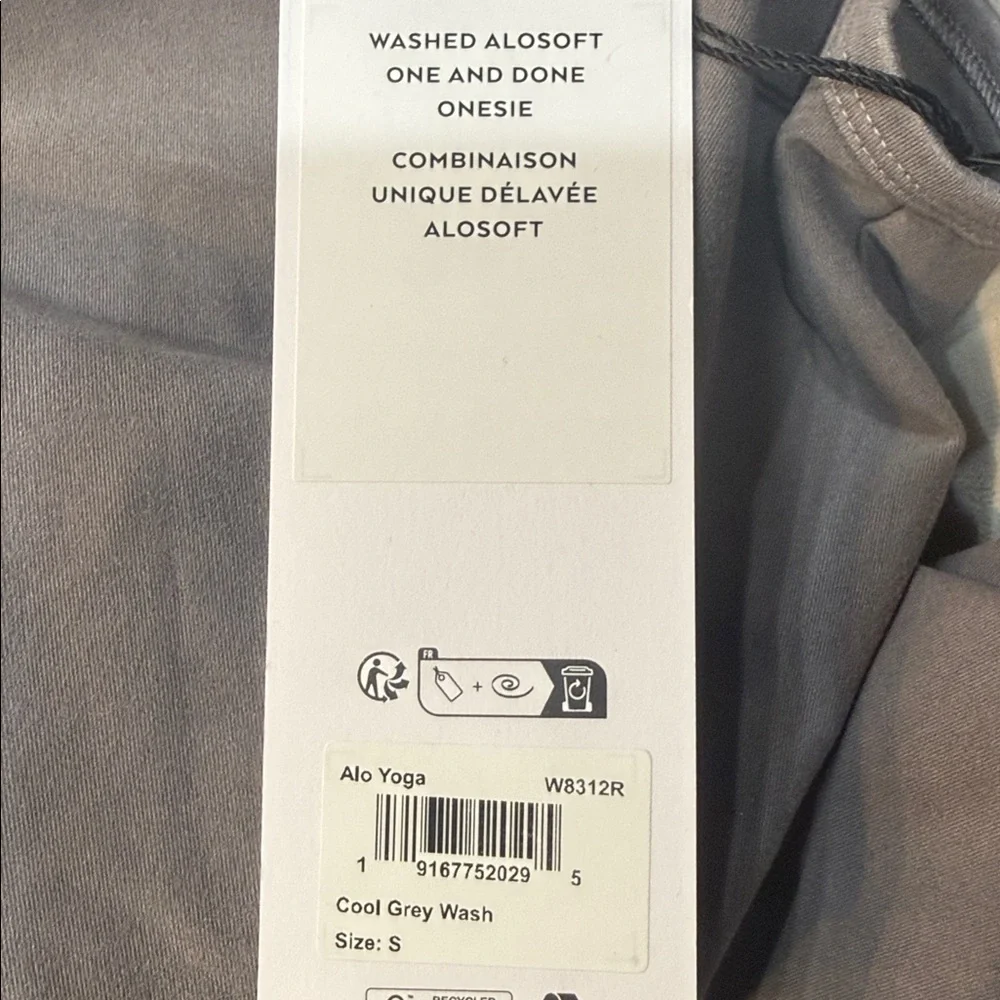 ALO YOGA | ✨NEW✨ Washed Alosoft One And Done Onesie in Cool Grey Wash